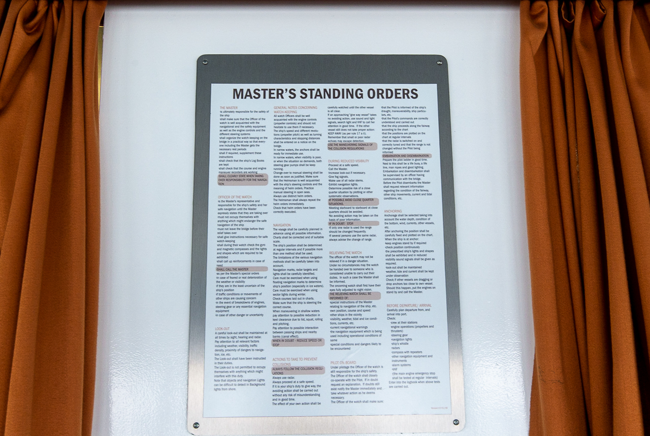 Master's Standing Orders